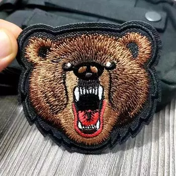 Джунгли Повелитель Медведь Вышивка Липучка Приключения на природе Кемпинг Креативный Внедорожный Значок на липучке Аксессуары для рюкзака и одежды