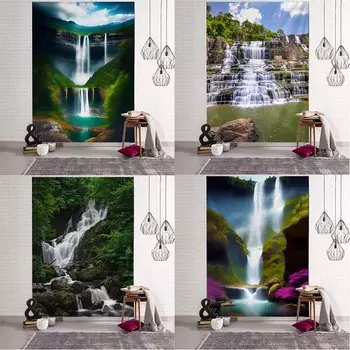 Джунгли Водопад Природный Пейзаж Гобелен Спальня Гостиная Гобелен Украшения Дома Стены Гобелен 100x75cm