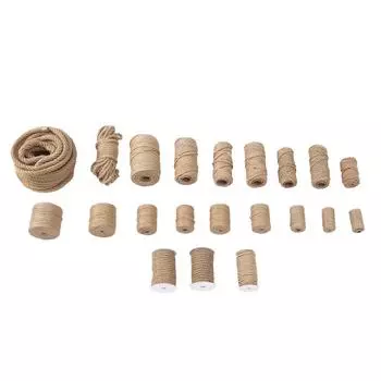 Джутовая веревка, Прямая поставка, Тонкая пеньковая веревка ручного плетения, Грубая пеньковая веревка для садовых украшений, Канат для перетягивания каната на вечеринке khaki * 4mm price of one meter