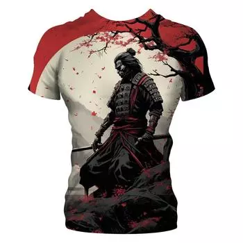 Дзюдо Самурай Мужская футболка с 3d принтом Модная личность Японский ниндзя Креативная модная тенденция Повседневный топ с короткими рукавами M