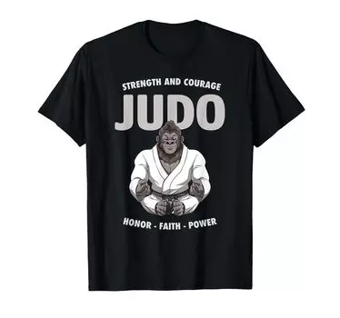 Дзюдоист Горилла Дзюдоист Японские боевые искусства - Футболка чёрный