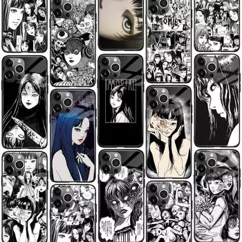 Дзюнджи Ито Томи Каваками аниме Манга глянцевый стеклянный чехол для телефона для IPhone SE 6s 7 8 Plus X Xr Xs 11 12 13 Mini Pro Max Samsung Other Phone Model&Glossy Glass Case