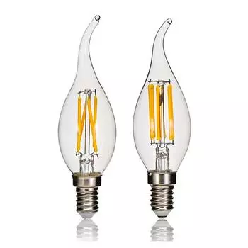 E14 4W ретро Эдисон светодиодная лампа накаливания лампа Ac180-240V стеклянная лампочка новая B warm light 4W