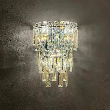 E14 Light Роскошный настенный светильник Хрустальный настенный светильник Декор Гостиная Спальня Прикроватная тумбочка Коридор Лестница Светильники ТВ Фон Бра 3 Color dimming