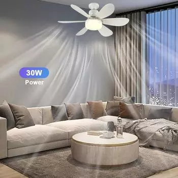 E26/E27 Base Ceiling Fan Light 3 Fan Speeds Modern Ceiling Fanlight Dimmable Decorative Ceiling Fanlight for Living Room Kitchen зелёный