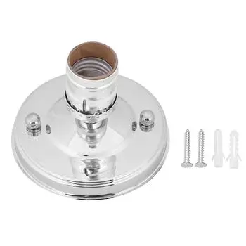 E26/E27 винтажный промышленный потолочный/настенный светильник с основанием, держатель для подвесной лампы, винтовой цоколь, серебристый серебряный