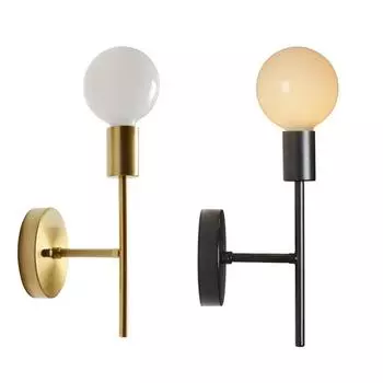 E27 4W Простой Креативный Двойной Светильник Современный Персональный Американский Проход Спальня Прикроватная Светодиодная Лампа Для Ванной Комнаты В Индустриальном Стиле Настенный Светильник No light bulb чёрный