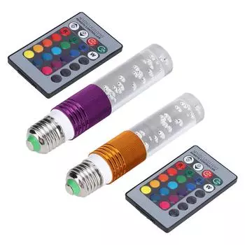 E27 AC85-265V 3W LED RGB Crystal Light Lamp Party Atmosphere Lamp с пультом дистанционного управления Golden