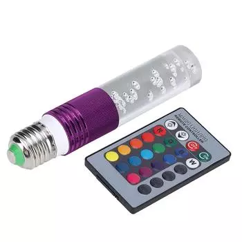 E27 AC85-265V 3W LED RGB Crystal Light Lamp Party Atmosphere Lamp с пультом дистанционного управления(фиолетовый)
