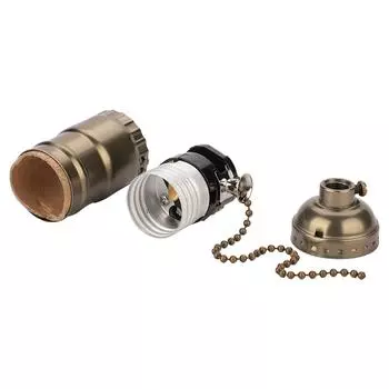 E27 Алюминиевый винтажный патрон для лампы с цепочкой для настольной лампы с винтовым основанием (бронза)
