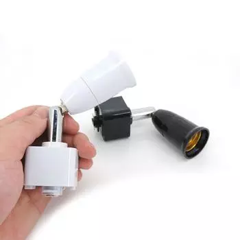 E27 Base E27 Направляющий держатель лампы Вращение на 360 градусов Светодиодный прожектор Держатель для цоколя лампы Преобразование цоколя лампы чёрный