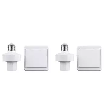 E27 Беспроводной патрон для лампы с выключателем питания и розеткой для светодиодных ламп (В)