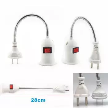 E27 цоколь патрон для лампы с выключателем ЕС США вилка патрон для лампы энергосберегающая лампа светодиодная настольная лампа светодиодная база e27