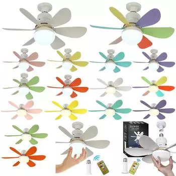 E27 Цоколь вентилятора Светодиодная лампа E27 База 42 см Внутренний потолочный вентилятор с регулируемой яркостью Низкопрофильный потолочный вентилятор для спальни Гостиной Кухни