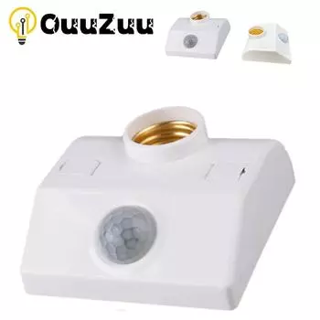 E27 датчик человеческого тела держатель лампы светодиодный 220 В 110 В E27 интерфейс PIR датчик движения переключатель для домашнего освещения коридора лестницы в комнате