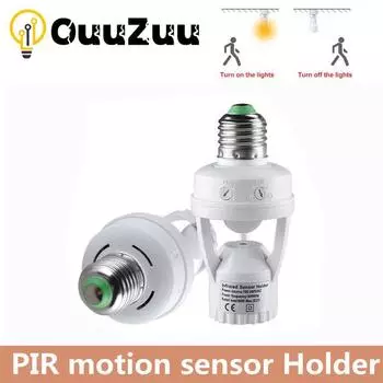 E27 Датчик движения Выключатель света E27 Основание Держатель лампы 100-240 В Детектор движения с управлением светом Смарт-переключатель Разъем адаптера 1 Pcs
