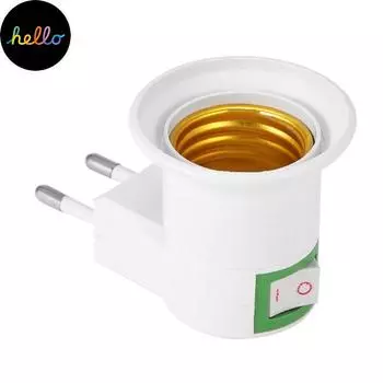 E27 EU Plug Lamp Light Holder Базовая розетка Адаптер конвертера с переключателем управления one size