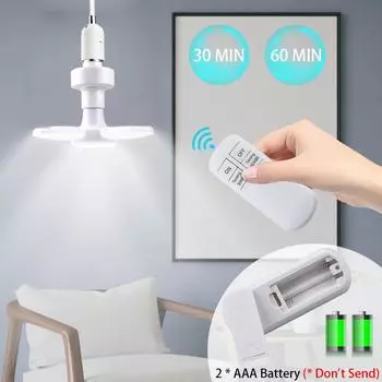 E27 Fan Foldable 28W LED Bulb AC85-265V Bulb Deformation For Home Ceiling Lights Warehouse and Garage White Light 6500K Bulb