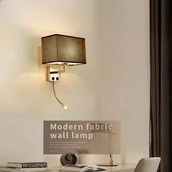E27 Hotel Bedhead Fabric Wall Light with Switch LED Spotlight Reading Light Спальня Кабинет Nordic Home Decoration Lights