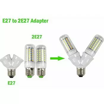 E27 Lamp Head Changed From Two Lamp Holders White Fireproof Converter Bulb Socket Base Holder C L5O2 white-One-size