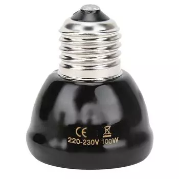 E27 Лампа для обогрева животных, безвредная и светонепроницаемая, черная керамическая лампа для обогрева рептилий 220-230 В белый