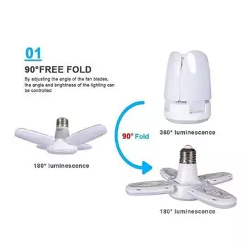 E27 LED Bulb Fan Blade Timing Lamp AC85-265V 28W Foldable Led Light Bulb Lampada For Home Ceiling Light With Remote Controller
