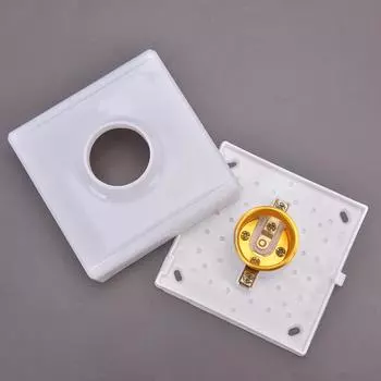 E27 Led Light Bulb Holder Round Square Fitting Socket Plug Switch Hanging Lamp белый