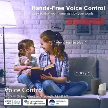 E27 LED Light Bulb WiFi&Bluetooth Smart RGB Lamp Bulbs 85V-265V Voice Control Alexa Alice Google Home For Bedroom Room Decor