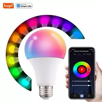 E27 LED Tuya Smart Home E27 Bulb 220V Dimmable Ampoule LED Light RGB Tuya Lamp Bluetooth- Range APP Control Bedroom Party Decor