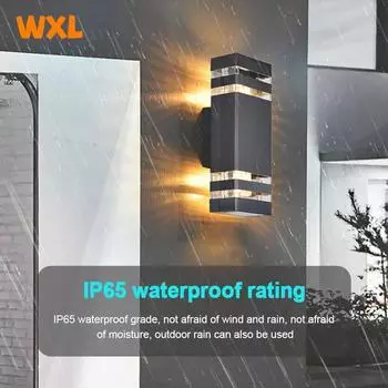 E27 Lights Освещение Уличный настенный светильник Водонепроницаемый вверх-вниз Pastics Садовый светильник Двойной настенный светильник Освещение коридора EU US No bulb