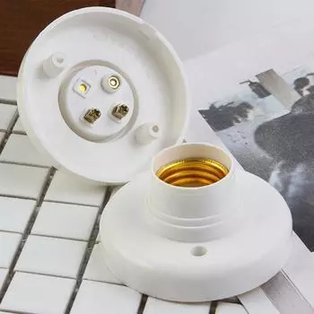 E27 патрон для лампы с винтовым цоколем, белый потолочный светильник, многофункциональная подставка для крепления лампы, держатель для лампочки CHINA