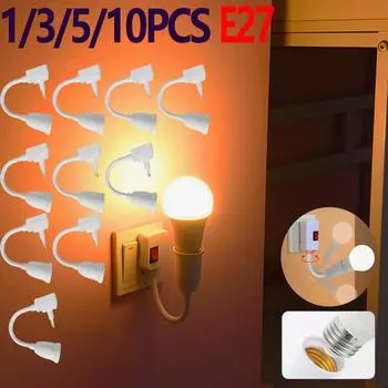 E27 Патрон Лампы Патрон Лампы С Выключателем Вилка ЕС США Патрон Лампы Энергосберегающая Светодиодная Настольная Лампа Светодиодный Основание Лампы Основание C EU 1PCS