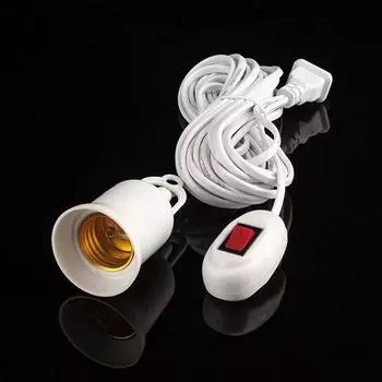 E27 Подвеска Универсальная винтовая розетка с держателем вилки лампы Адаптер-выключатель лампы