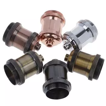 E27 Подвесной светильник Ретро Эдисон Алюминиевый корпус Кафе Ресторан Люстра Держатель лампы жёлтый