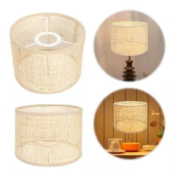 E27 Ротанговый чехол для лампы ручной работы из ротанга, абажур в стиле ретро, декоративный чехол для лампы из ротанга в стиле бохо для настольных ламп, напольных светильников Poland