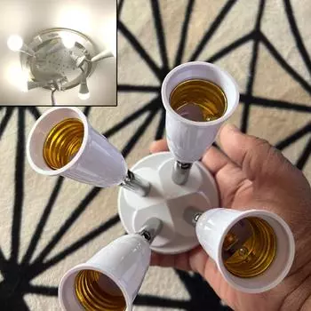 E27 Splitter 220V Adjustable Lamp Bulb Socket Converter Light Adapter Replacement Plastic Holder Conversion 1 to 5 e27