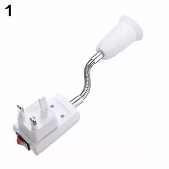 E27 Светодиодная лампа Держатель лампы Гибкий удлинитель Адаптер-переключатель Разъем EU Plug белый