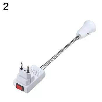 E27 Светодиодная лампа Держатель лампы Гибкий удлинитель Адаптер-переключатель Разъем EU Plug белый