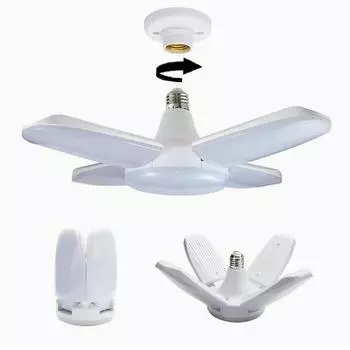 E27 Светодиодная лампа с лопастями вентилятора AC85-265V 28W Складная светодиодная лампа Lampada для домашнего потолочного освещения с пультом дистанционного управления белый
