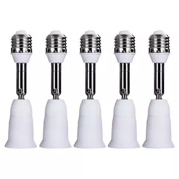 E27 to E27 Flexible Extend Extension Base LED Light Lamp Adapter Converter Socket Standard Bulbs Lighting Accessories White