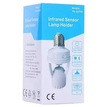 E27 Винтовой индукционный патрон лампы E27 Светодиодный датчик-переключатель E27 Безопасный корпусной держатель