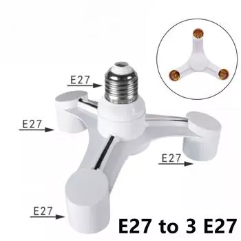 E27 в 3 E27 патрон лампы конвертеры расширяют светодиодные лампы патрон 1 в 3 разветвитель адаптер кронштейн лампы для E27 лампочки ARI