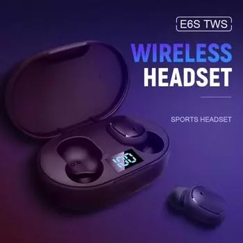 E6S True Wireless Stereo Mini Portable Bluetooth-совместимые беспроводные перезаряжаемые спортивные наушники-вкладыши 5.1 чёрный