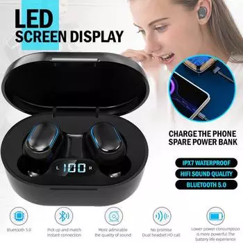 E7S Беспроводные наушники Bluetooth 5.0 Сенсорное управление 6D Стерео Мини Водонепроницаемые наушники