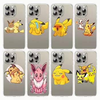 E-51 прекрасный чехол Пикачу для Samsung A04S A05 A14 A06 A51 A15 A16 A12 S20 S21 S24 Ultra A55 A54 OPPO Reno 8 5 A22 A23 A25 A35 A34 A52 A11 Samsung Note 20 Ultra пламенный