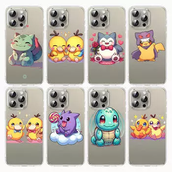 E-56 Милый чехол Pokemon для Samsung A04S A05 A14 A06 A51 A15 A16 A12 S20 S21 S24 Ultra A55 A54 OPPO Reno 8 5 A22 A23 A25 A35 A34 A52 A11 Samsung S10E кожа буйвола