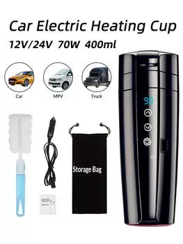 E-ACE 12 В/24 В Автомобильная электрическая нагревательная чашка 70 Вт 400 мл Сенсорный экран Отображение температуры в реальном времени Подходит для всех транспортных средств Изоляция