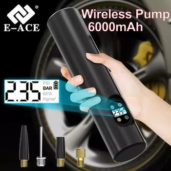 E-ACE 150PSI автомобильный накачиватель шин 6000 мАч светодиодное освещение шин надувной насос портативный воздушный компрессор для автомобилей колеса велосипедные шины электрические M06W