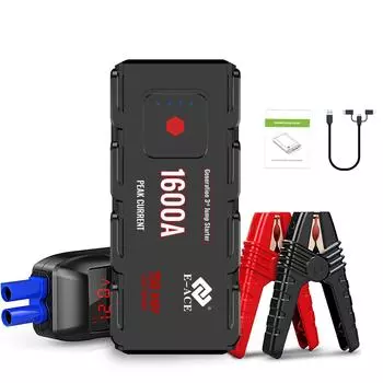 E-ACE Автомобильный стартерный аккумулятор Power Bank 1600A 12 В аварийный портативный усилитель пускового устройства со светодиодом