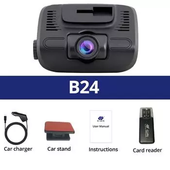 E-ACE Dashcam Car DVR HD 1080P Front and Rear Dual Lens Recorder Video Registrator Black Box 24H Parking Monitor None